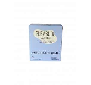 Презервативы PLEASURE LAB 3шт ультратонкие/длинна190мм/ширина 55мм 