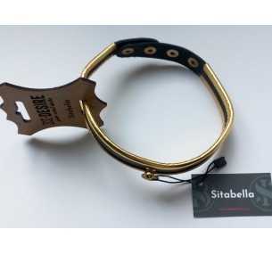 ОШЕЙНИК SITABELLA,НАТУРАЛЬНАЯ КОЖА, ЗОЛОТОЙ/ЧЕРНЫЙ ОШЕЙНИК SITABELLA,НАТУРАЛЬНАЯ КОЖА, ЗОЛОТОЙ/ЧЕРНЫЙ