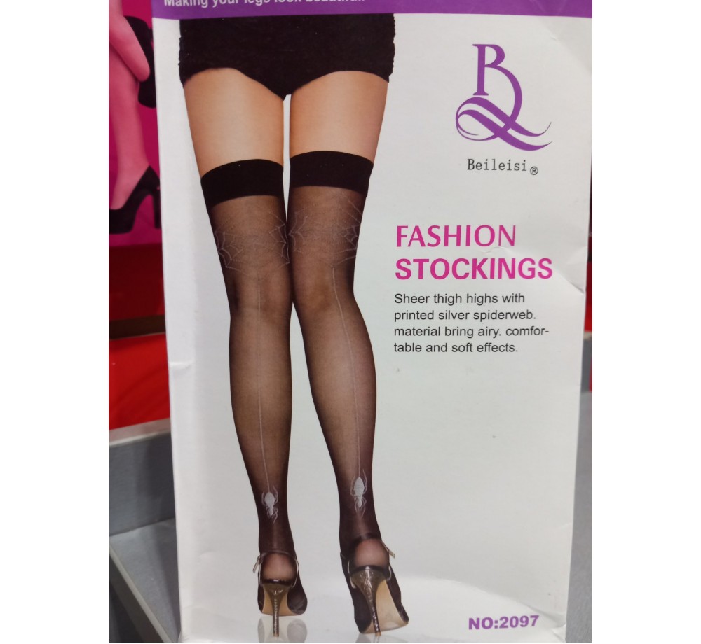 Чулки с плотной резинкой черного цвета