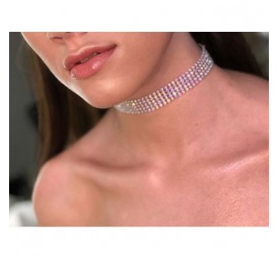 ЧОКЕР SUSANA, СТРАЗЫ НА ЛЕНТЕ, ONE SIZE.АРТ.3292-55 