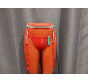 Пояс для чулок со стразами,цвет красный. 