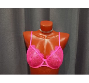 Комплект бюстгальтер с косточкам ,трусики стринг и пояс с гартерами и стрэпами,цвет розовый,размер M.	 