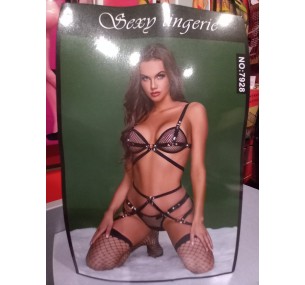 Комплект нижнего сексуального белья с чулками