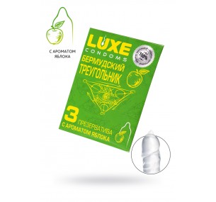 ПРЕЗЕРВАТИВЫ LUXE, КОНВЕРТ «БЕРМУДСКИЕ ТРЕУГОЛЬНИК», ЛАТЕКС, ЯБЛОКО, 18 СМ, 5,2 СМ, 3 ШТ. ПРЕЗЕРВАТИВЫ LUXE, КОНВЕРТ «БЕРМУДСКИЕ ТРЕУГОЛЬНИК», ЛАТЕКС, ЯБЛОКО, 18 СМ, 5,2 СМ, 3 ШТ.