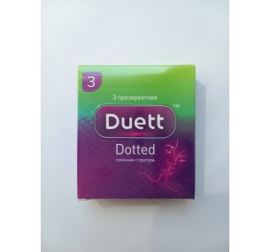 Презервативы Duett со смазкой с точечной структурой 3 шт Презервативы Duett со смазкой с точечной структурой 3 шт