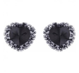 Пэстисы кружевные  в форме сердца,черные. 