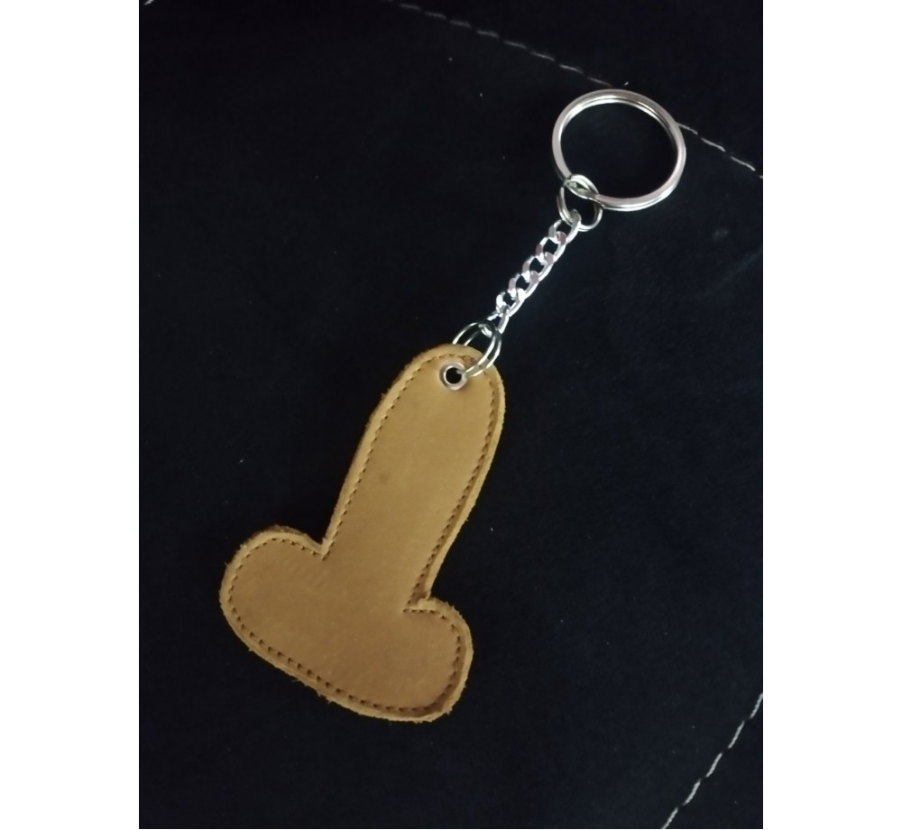 Брелок кожаный в виде пениса,общая длина 14,5 см Брелок кожаный в виде пениса,общая длина 14,5 см