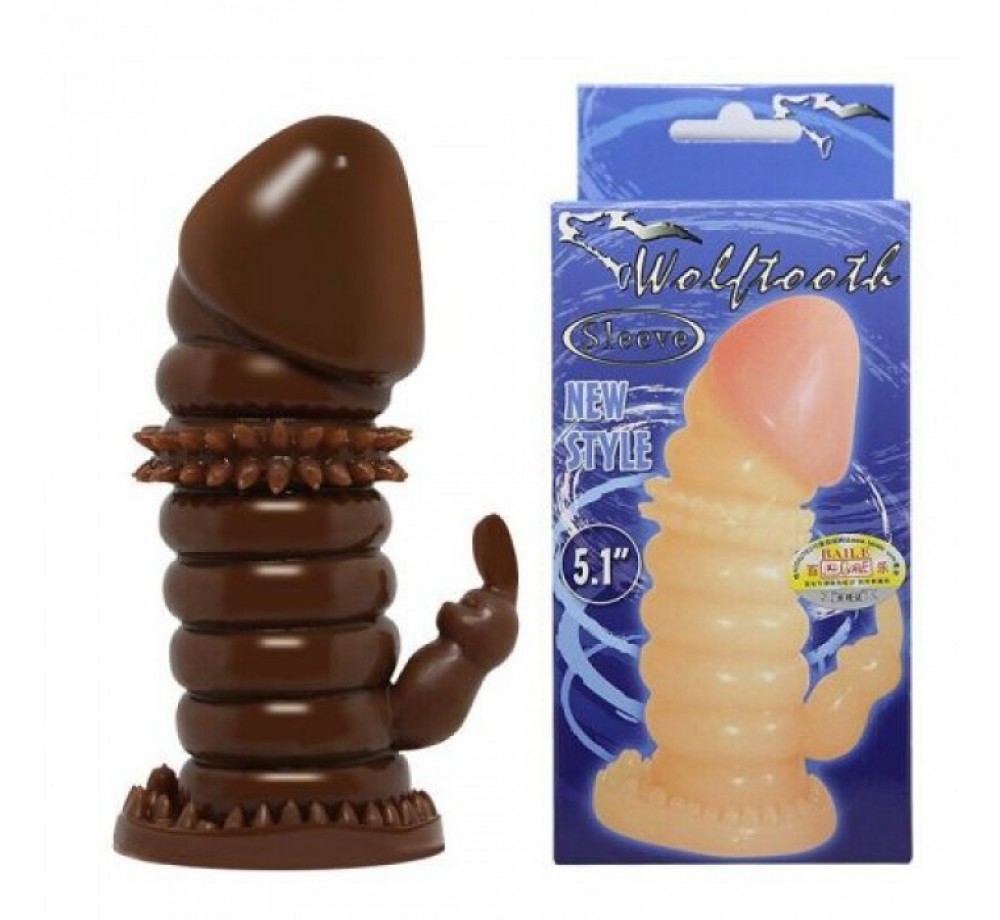 НАСАДКА НА ЧЛЕН - ПРЕЗЕРВАТИВ КОРИЧНЕВАЯ BI-016008