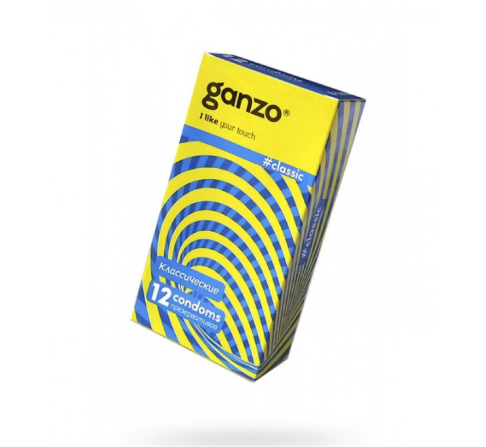 Презервативы Ganzo Classic, классичесике, с обильной смазкой, латекс, 18,5 см, 12 шт арт 113а