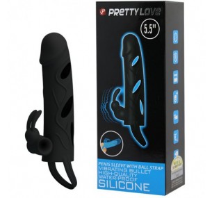 НАСАДКА НА ЧЛЕН С ВИБРАЦИЕЙ PRETTY LOVE, ЦВЕТ ЧЕРНЫЙ, BAILE BI-026216 