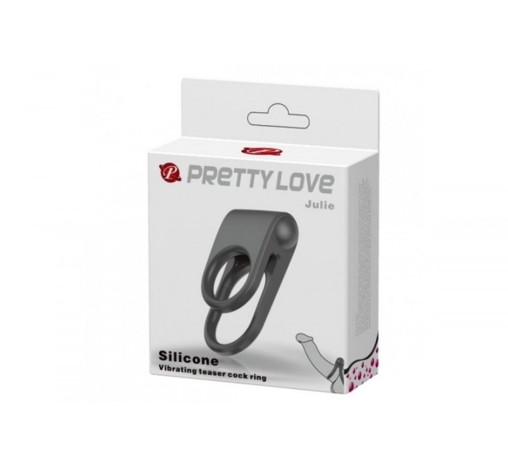 Эрекционное вибро-кольцо с петлёй на мошонку Julie, BI-210156 Эрекционное вибро-кольцо с петлёй на мошонку Julie, BI-210156
