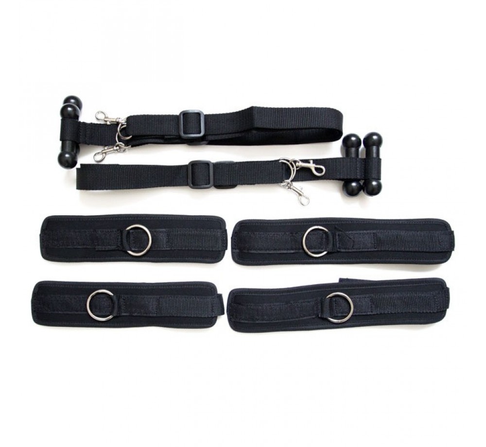 ОКОВЫ + НАРУЧНИКИ С РЕМНЯМИ ДЛЯ ФИКСАЦИИ,ЦВЕТ ЧЁРНЫЙ, NTB-80061