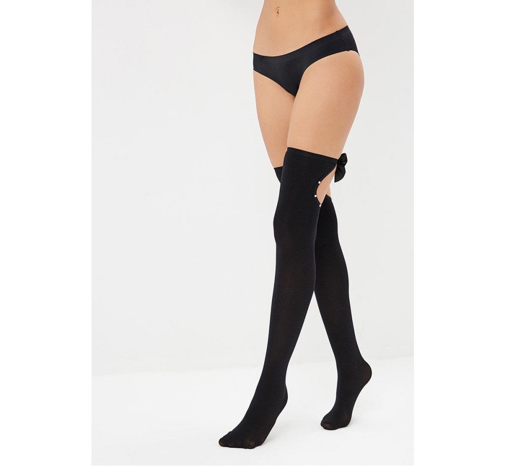 Чулки с бантиками и стразами сзади (Sense) Чулки с бантиками и стразами сзади (Sense)