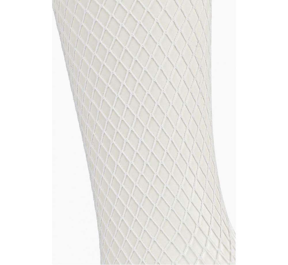 Чулки белые в мелкую сетку с кружевной резинкой на силиконе (Sense) Чулки белые в мелкую сетку с кружевной резинкой на силиконе (Sense)