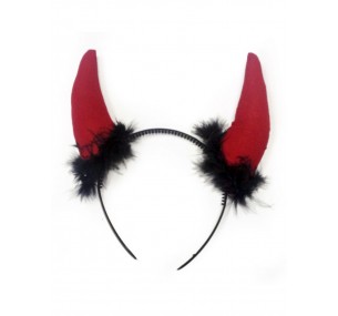 Ободок рожки чертенка черно-красные Ободок рожки чертенка черно-красные