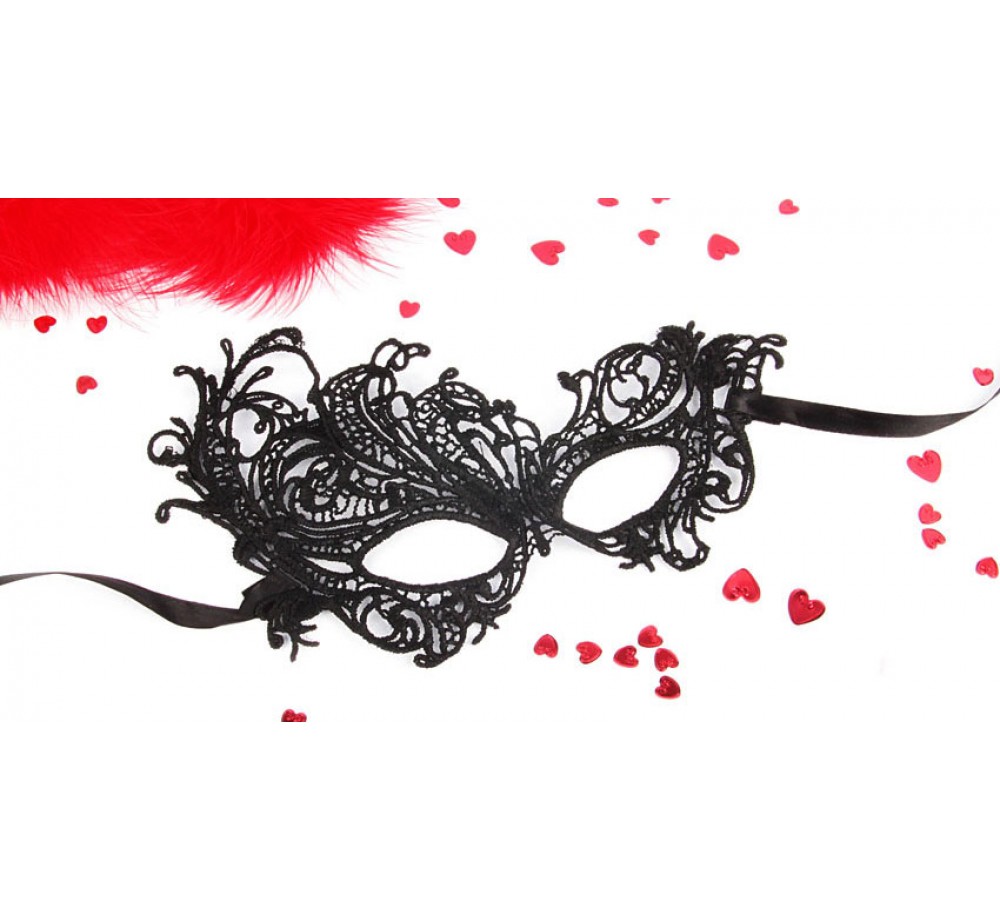 Маска ажурная МАРГО цвет чёрный, текстиль арт. EE-20352 Маска ажурная МАРГО цвет чёрный, текстиль арт. EE-20352