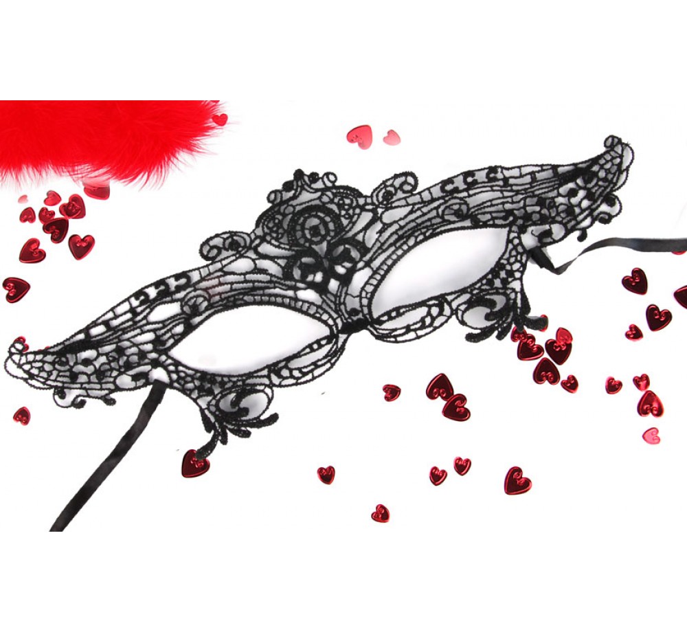  Маска ажурная ДЖУЛИЯ цвет чёрный, текстиль 