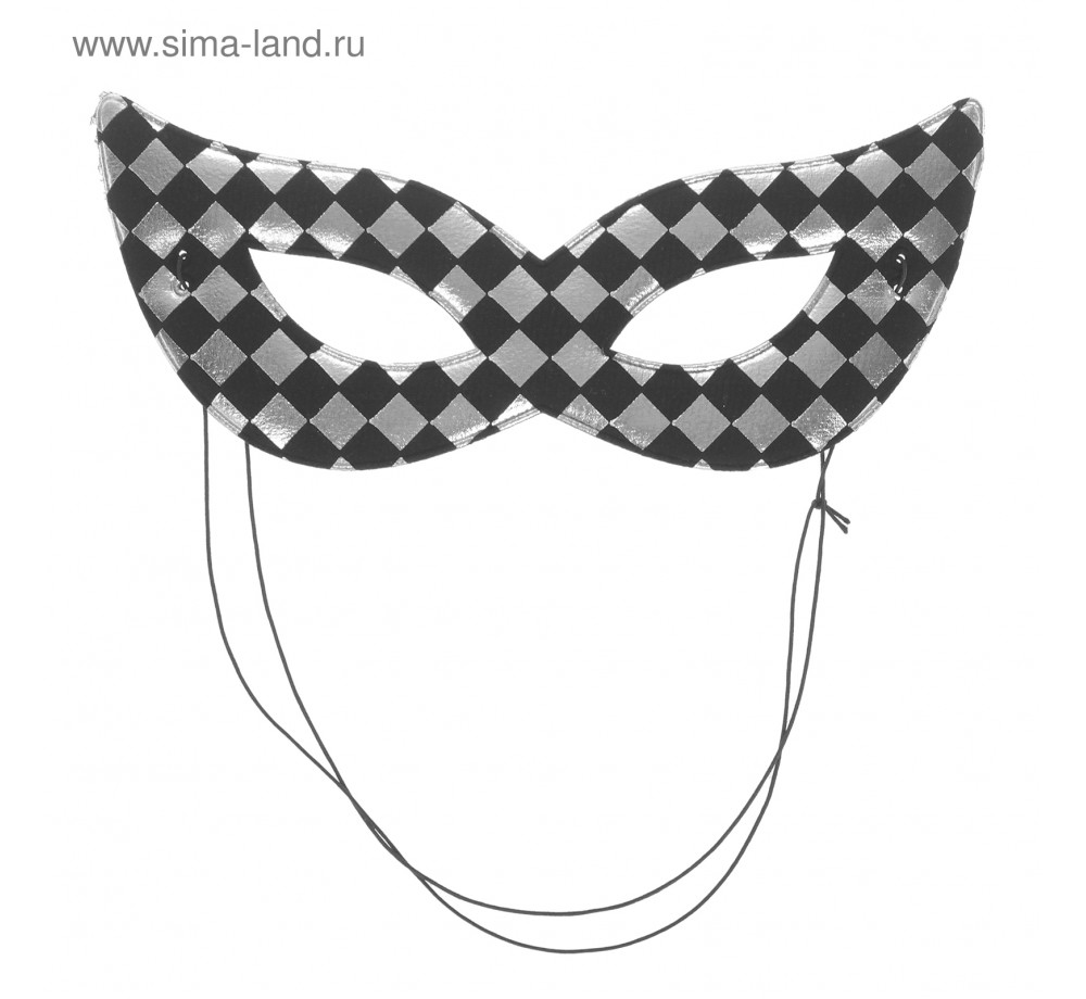 Карнавальная маска "Загадка" на резинке, цвет серебро Карнавальная маска "Загадка" на резинке, цвет серебро