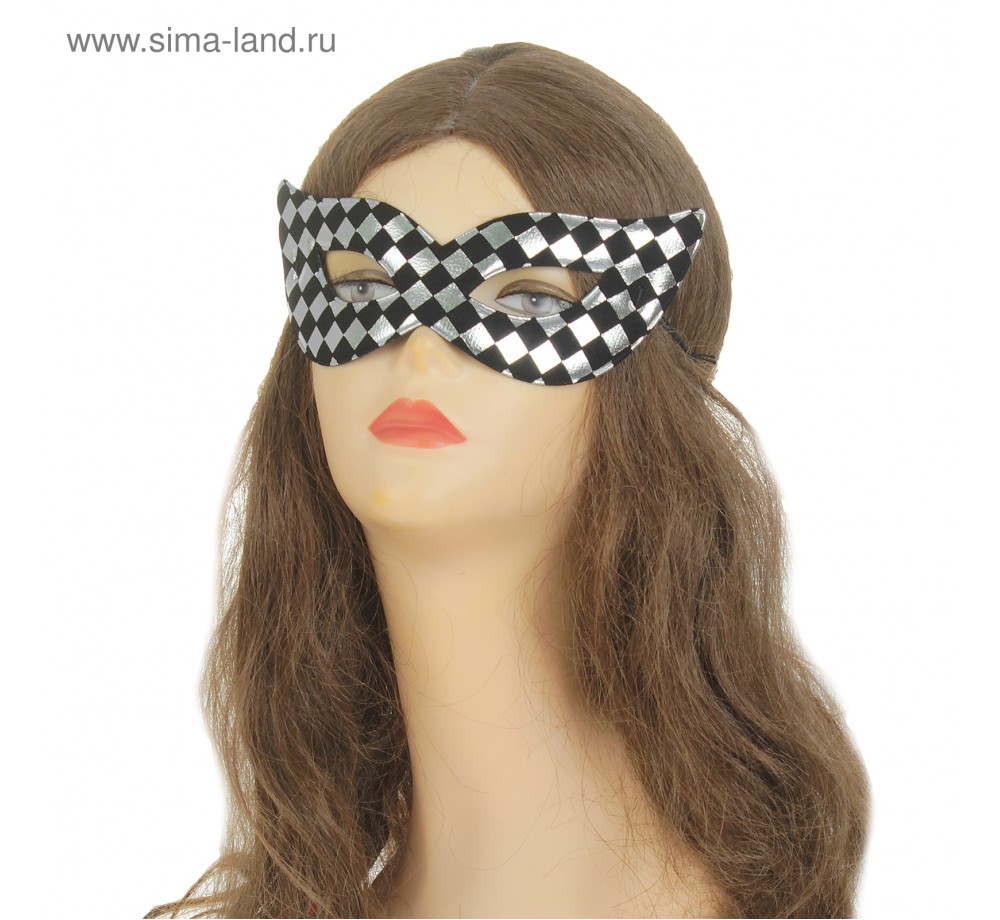 Карнавальная маска "Загадка" на резинке, цвет серебро Карнавальная маска "Загадка" на резинке, цвет серебро