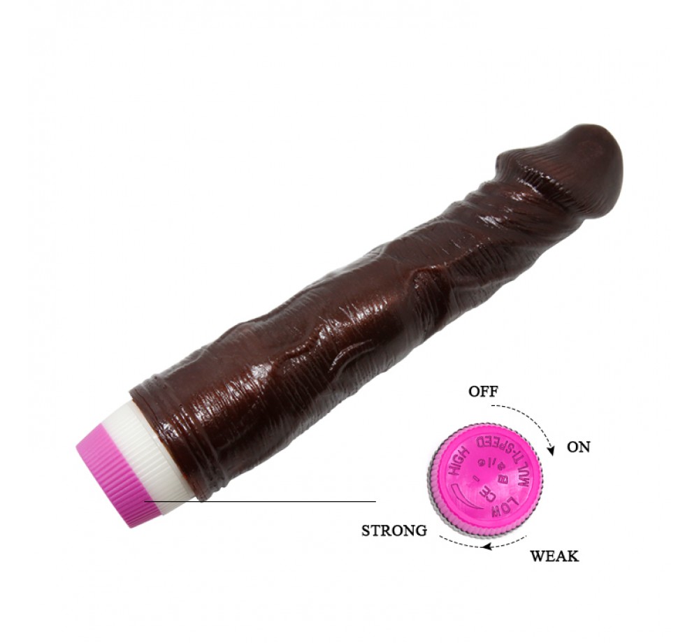 Вибратор реалистик,цвет коричневый BW-001063 Вибратор реалистик,цвет коричневый BW-001063