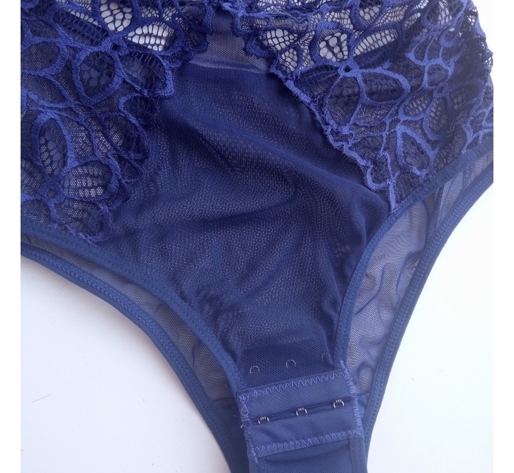 Боди женское с открытой спиной, синий,S Боди женское с открытой спиной, синий,S