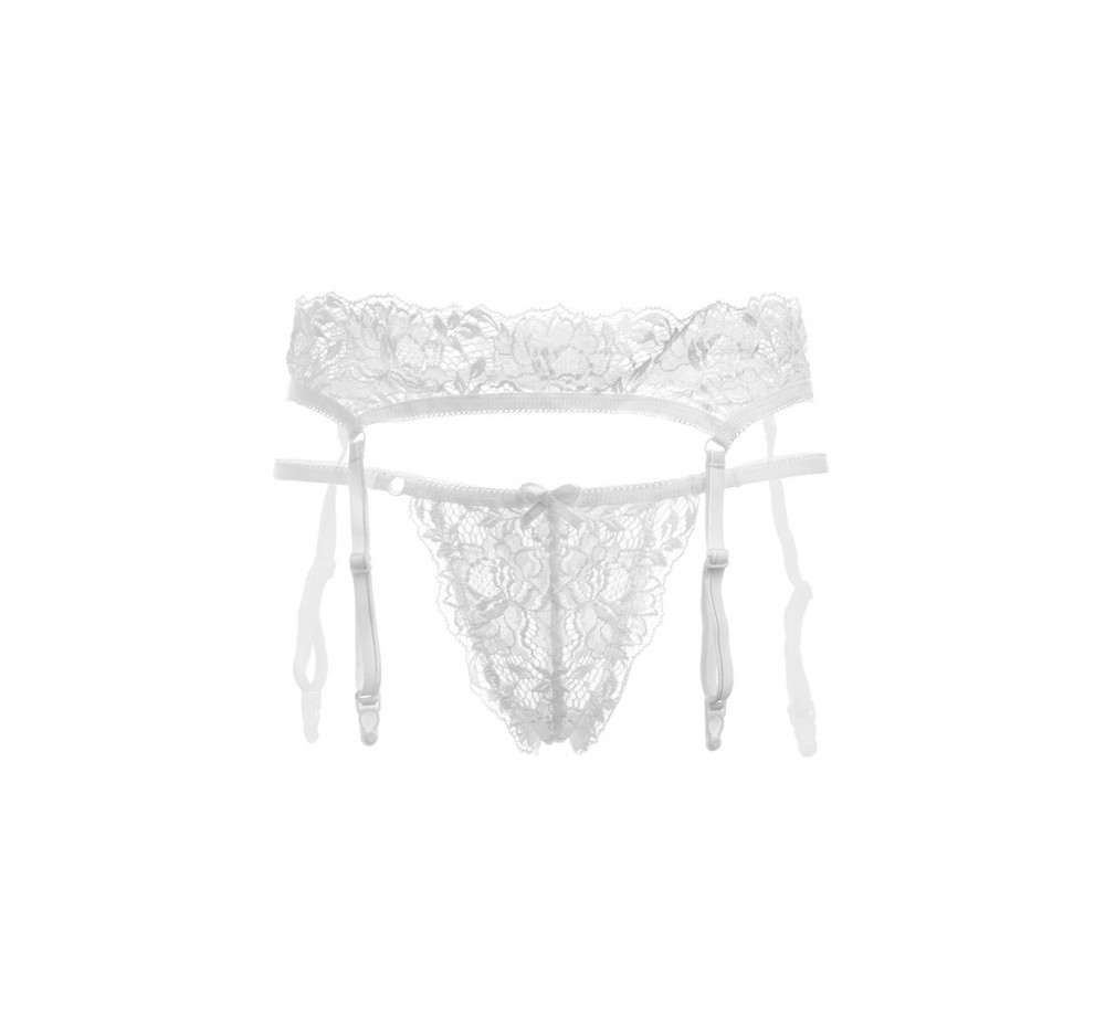 Комплект Erolanta Lingerie Collection: пояс для чулок и стринги кружевные, белые (42-44), 741082 Комплект Erolanta Lingerie Collection: пояс для чулок и стринги кружевные, белые (42-44), 741082