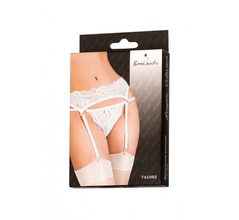 Комплект Erolanta Lingerie Collection: пояс для чулок и стринги кружевные, белые (42-44), 741082 Комплект Erolanta Lingerie Collection: пояс для чулок и стринги кружевные, белые (42-44), 741082