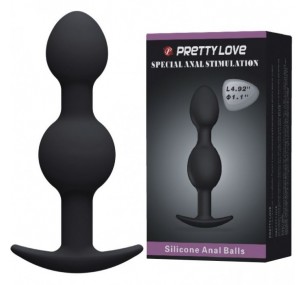 Анальная втулка с двумя металлическими сердечниками «Special Anal Stimulation», цвет черный, Pretty Love BI-040035  Анальная втулка с двумя металлическими сердечниками «Special Anal Stimulation», цвет черный, Pretty Love BI-040035