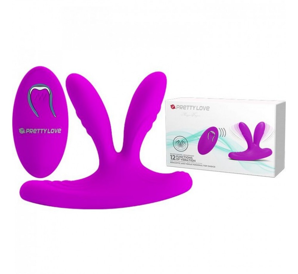 Вибромассажер с двумя отростками «Magic Fingers V» из коллекции Pretty Love от Baile, цвет фиолетовый, bi-014477w Вибромассажер с двумя отростками «Magic Fingers V» из коллекции Pretty Love от Baile, цвет фиолетовый, bi-014477w