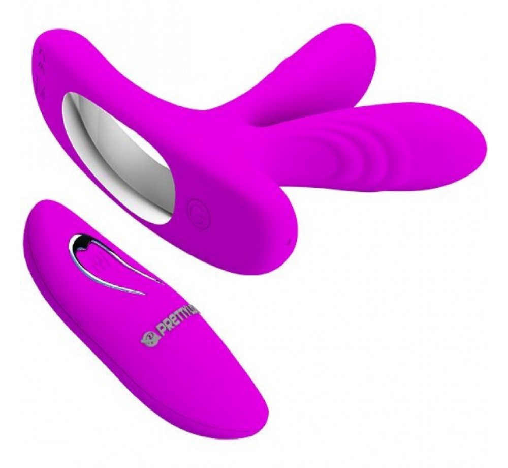 Вибромассажер с двумя отростками «Magic Fingers V» из коллекции Pretty Love от Baile, цвет фиолетовый, bi-014477w Вибромассажер с двумя отростками «Magic Fingers V» из коллекции Pretty Love от Baile, цвет фиолетовый, bi-014477w
