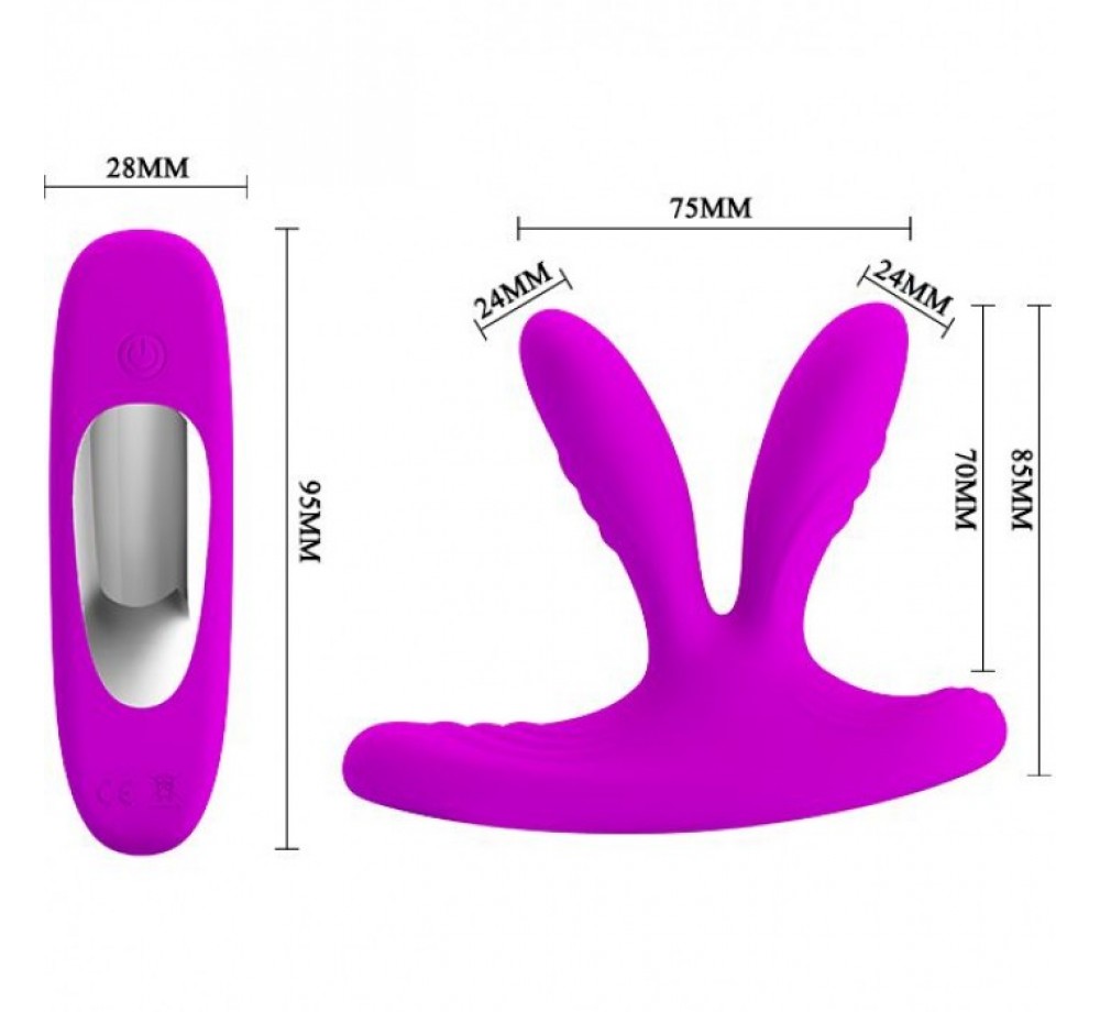 Вибромассажер с двумя отростками «Magic Fingers V» из коллекции Pretty Love от Baile, цвет фиолетовый, bi-014477w Вибромассажер с двумя отростками «Magic Fingers V» из коллекции Pretty Love от Baile, цвет фиолетовый, bi-014477w