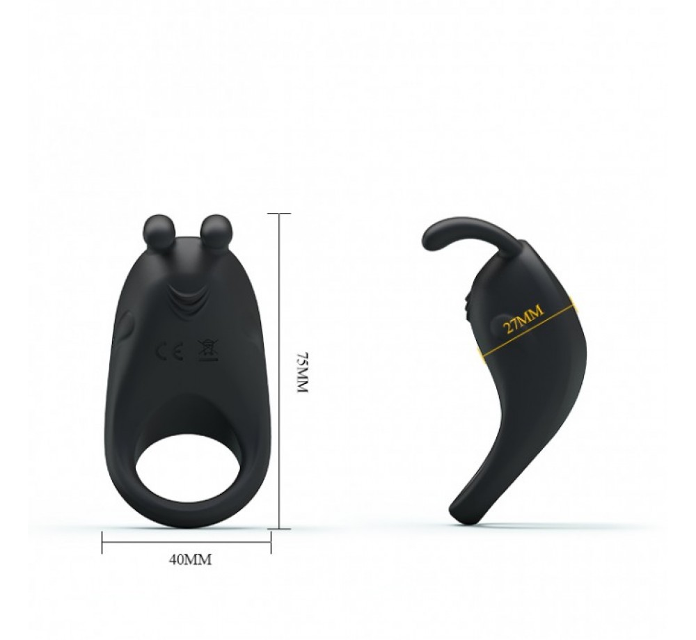 Перезаряжаемое черное эрекционное кольцо Baile с вибрацией BI-210152 Перезаряжаемое черное эрекционное кольцо Baile с вибрацией BI-210152