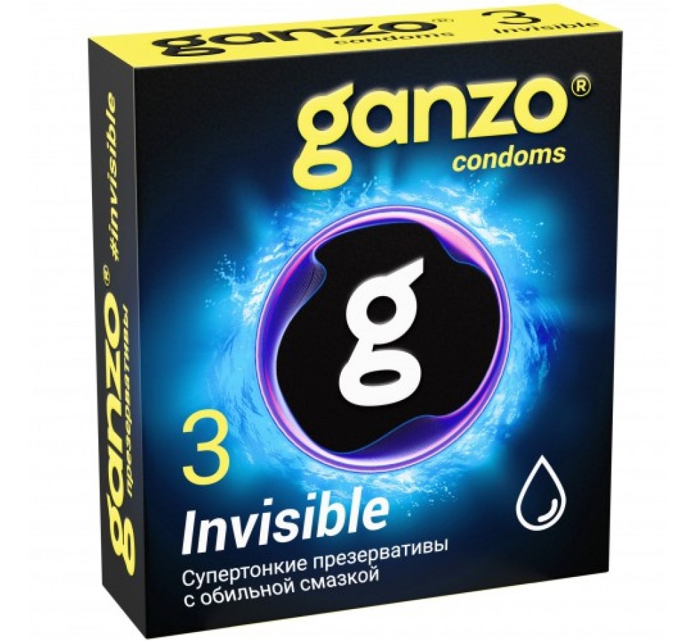 Презервативы Ganzo Invisible супертонкие с обильной смазкой 3 шт Презервативы Ganzo Invisible супертонкие с обильной смазкой 3 шт