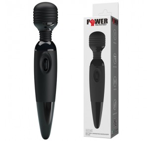 Черный вибромассажер 25см с мощной вибрацией Baile Power Wand 