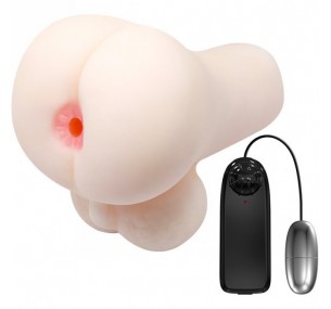 Анус-мастурбатор с мошонкой и вибрацией от Baile, цвет телесный, BM-009151 Анус-мастурбатор с мошонкой и вибрацией от Baile, цвет телесный, BM-009151