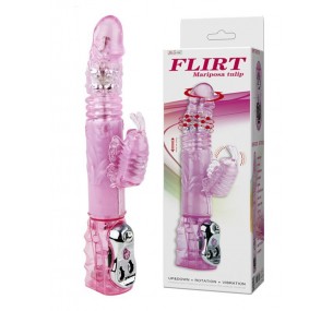 Мультискоростной вибратор с ротационными и поступательными движениями Flirt Mariposa Tulip – розовый Мультискоростной вибратор с ротационными и поступательными движениями Flirt Mariposa Tulip – розовый