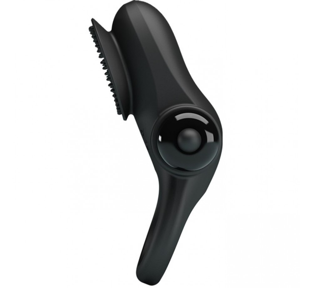 Эрекционное кольцо «Vibrant Penis Ring II» с вибрацией и клиторальным стимулятором в виде щеточки из коллекции Pretty Love, цвет черный, Baile BI-210205 Эрекционное кольцо «Vibrant Penis Ring II» с вибрацией и клиторальным стимулятором в виде щеточки из коллекции Pretty Love, цвет черный, Baile BI-210205