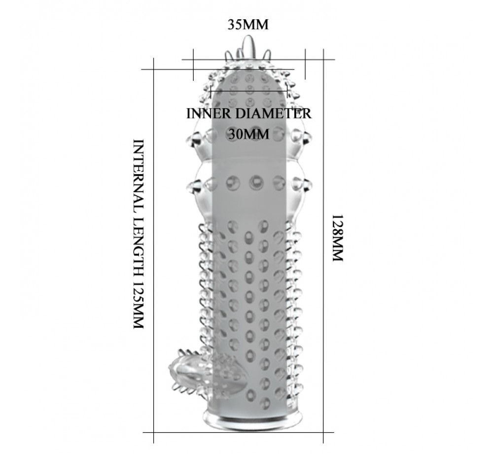 Стимулирующая насадка с отростком прозрачная Стимулирующая насадка с отростком прозрачная
