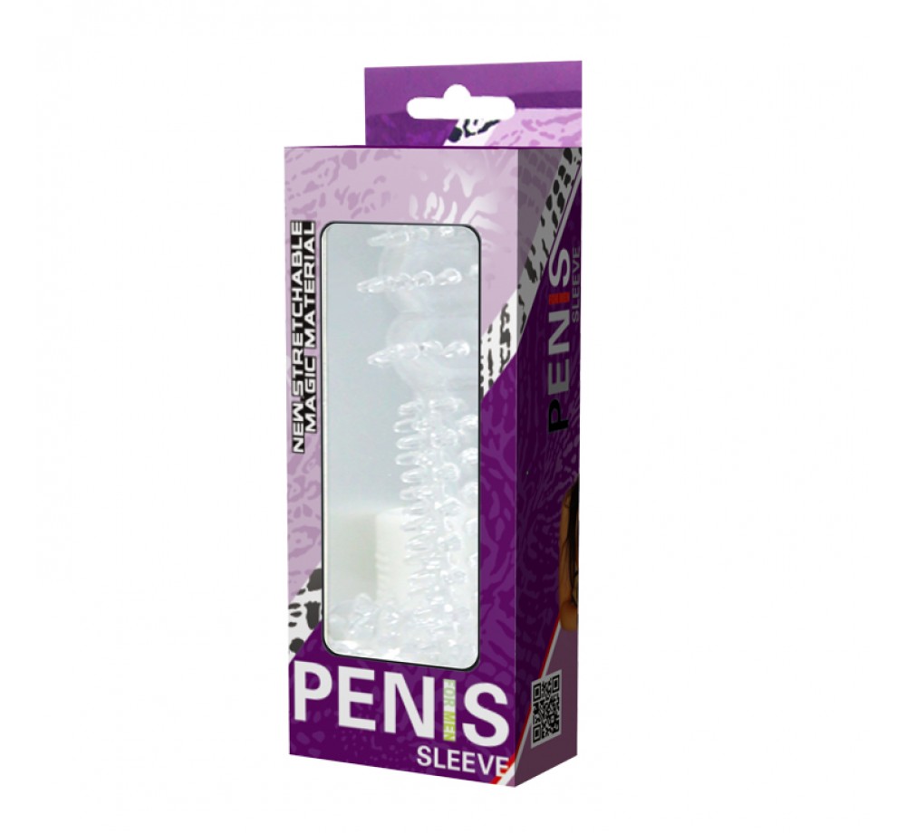 Стимулирующая насадка с отростком прозрачная Стимулирующая насадка с отростком прозрачная