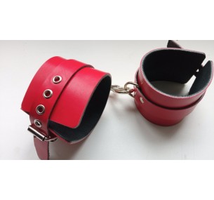 Наручники,натуральная кожа,цвет красный Наручники,натуральная кожа,цвет красный