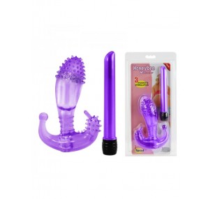 Вибро-стимулятор с анальным и клиторальным стимуляторами 