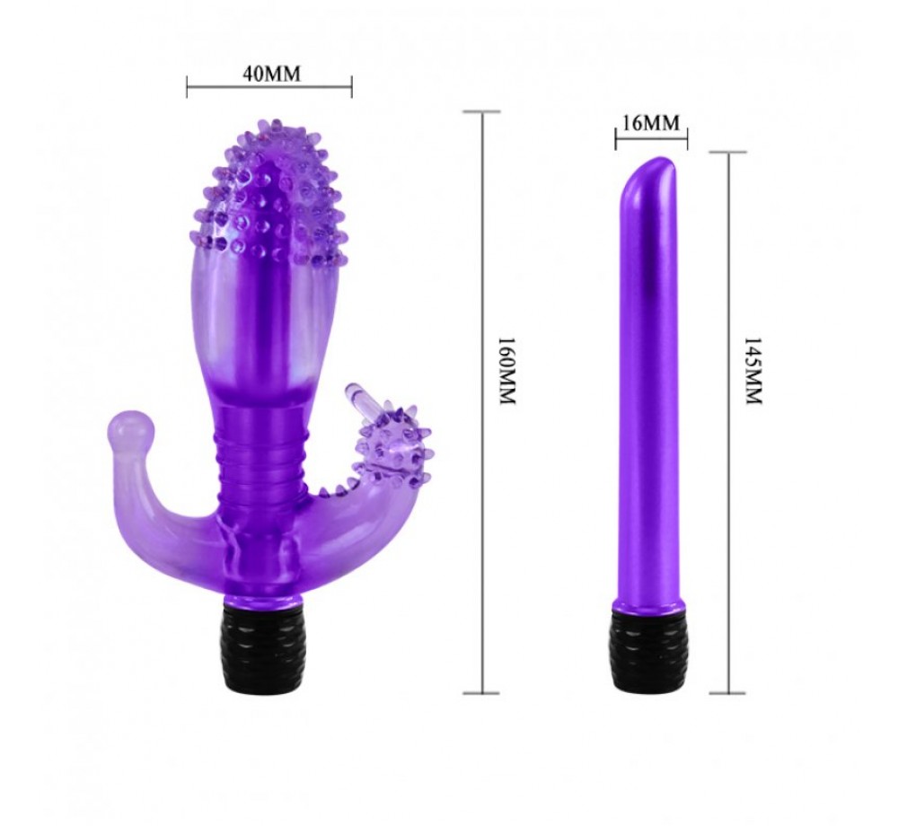 Вибро-стимулятор с анальным и клиторальным стимуляторами Вибро-стимулятор с анальным и клиторальным стимуляторами