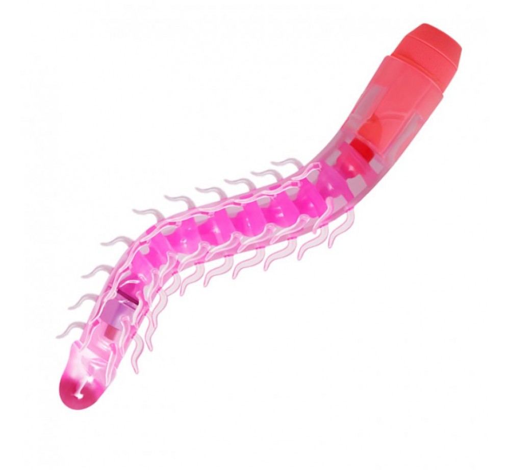 Вибратор розовый с усиками и хребтом Вибратор розовый с усиками и хребтом