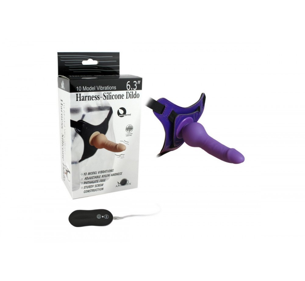 Страпон с 10 функциями вибрации 6 in Silicone Vibrating Strap On. 92005