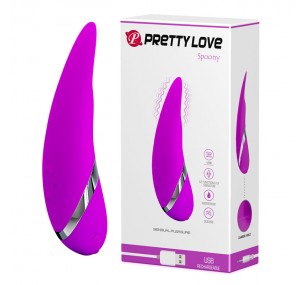 Силиконовый мультифункциональный мини-вибратор для женщин «Spoony», цвет розовый, Pretty Love BI-014108