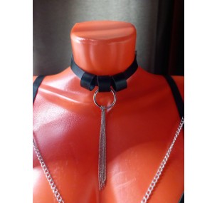 Чокер Дебора-КОМБИ,натуральная кожа,30025 