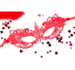 Маска ажурная КЭРОЛИН цвет красный, текстиль арт. EE-20357-3 Маска ажурная КЭРОЛИН цвет красный, текстиль арт. EE-20357-3