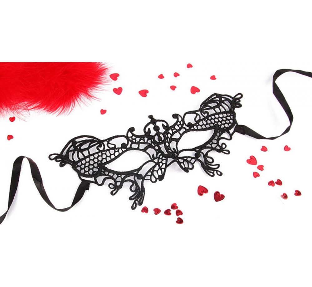 Маска ажурная ИЗАБЕЛЬ цвет чёрный, текстиль арт. EE-20353 Маска ажурная ИЗАБЕЛЬ цвет чёрный, текстиль арт. EE-20353