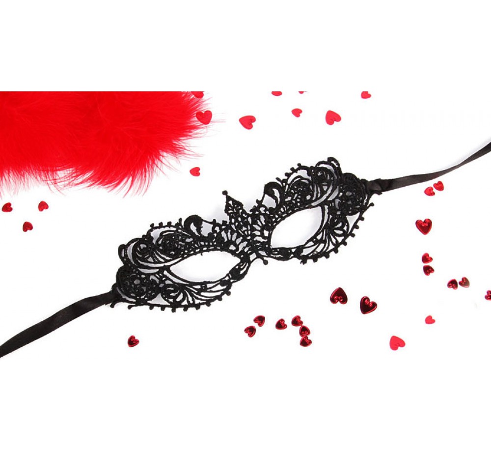 Маска ажурная КЭРОЛИН цвет чёрный, текстиль арт. EE-20357