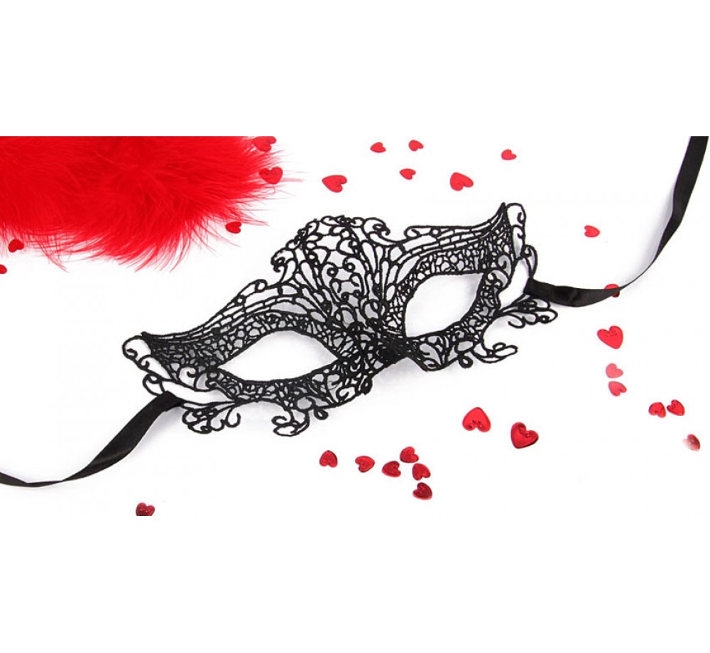 Маска ажурная МАРЛЕН цвет чёрный, текстиль арт. EE-20359